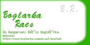 boglarka racs business card